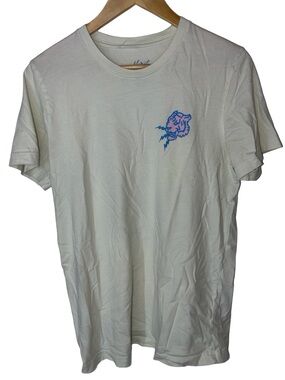 Merit Coffee Men's Cream Short-Sleeve Graphic Tee with Blue-Pink Tiger #026T